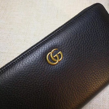 Gucci Leather Zip Around Wallet 456117 Black