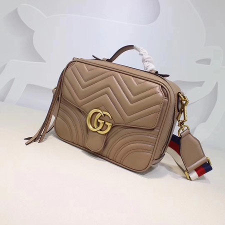 Gucci GG Marmont Small Shoulder Bag 498100 Apricot