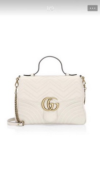 Gucci GG Marmont Small Top Handle Bag 498110 White