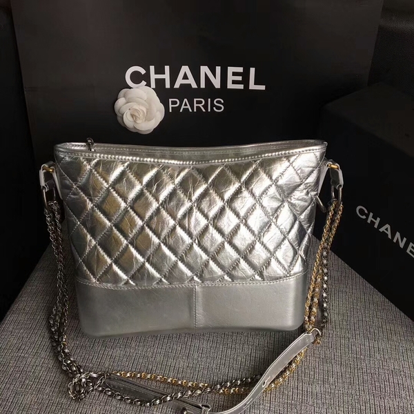 Chanel Gabrielle Shoulder Bag Original Calfskin Leather A93842 Silver