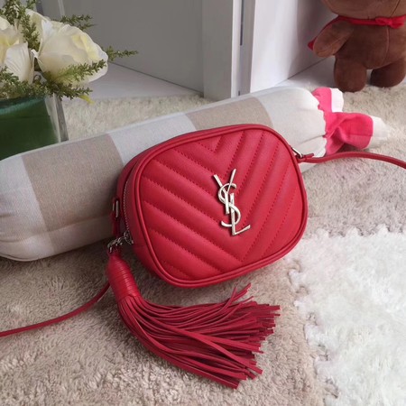 Yves Saint Laurent Monogram Leather Bag Y5804 Red