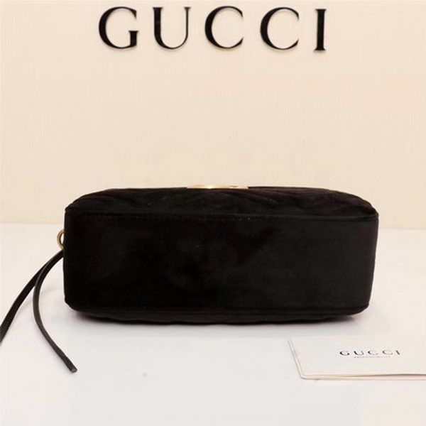 Gucci GG Marmont Matelasse Velvet Shoulder Bag 447632 Black