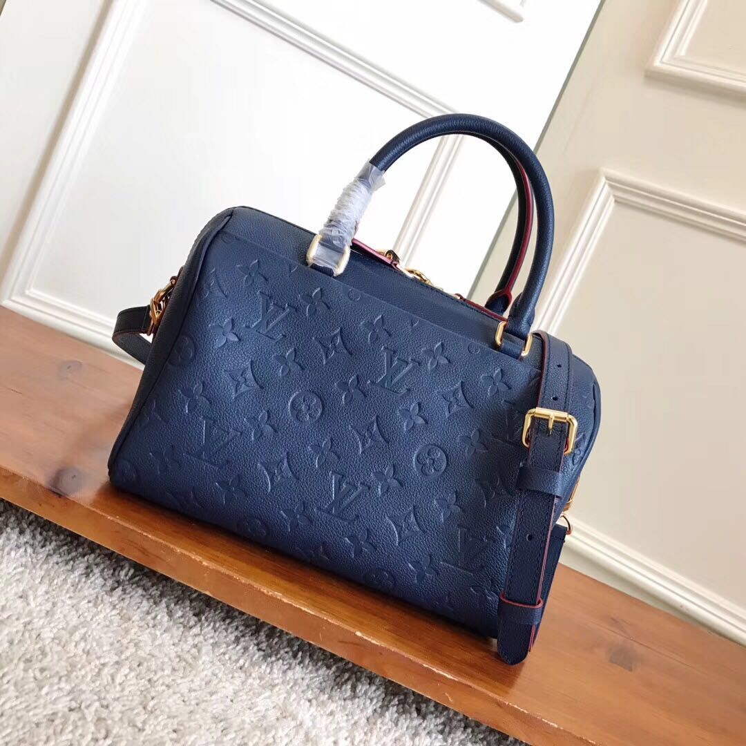 Louis Vuitton Monogram Empreinte SPEEDY Bag 42404 Blue