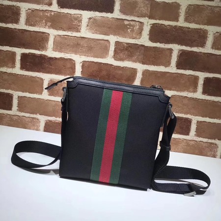 Gucci Web GG Supreme Flat Messenger Bag 471454 Black