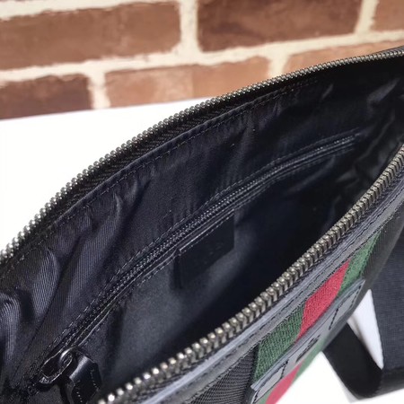 Gucci Web GG Supreme Flat Messenger Bag 471454 Black