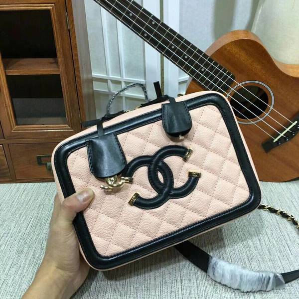 Chanel Calfskin Leather Shoulder Bag 6070 Pink