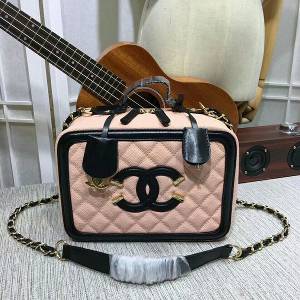 Chanel Calfskin Leather Shoulder Bag 6070 Pink