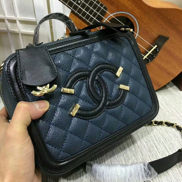 Chanel Calfskin Leather Mini Shoulder Bag 6070 Blue