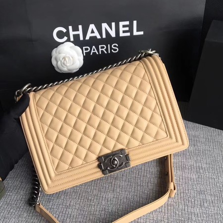 Boy Chanel Flap Bags Original Sheepskin Leather A67088 Apricot