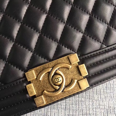 Boy Chanel Flap Bags Original Sheepskin Leather A67088 Black