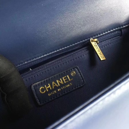 Boy Chanel Flap Bags Original Sheepskin Leather A67088 Blue