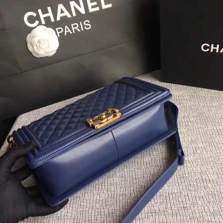 Boy Chanel Flap Bags Original Sheepskin Leather A67088 Blue