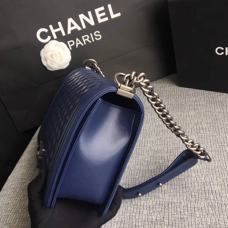 Boy Chanel Flap Bags Original Sheepskin Leather A67088 Blue