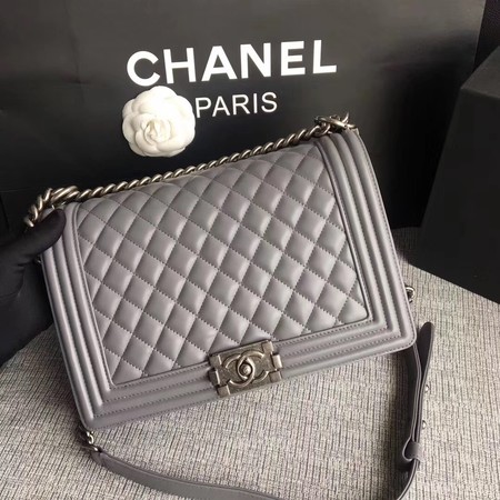 Boy Chanel Flap Bags Original Sheepskin Leather A67088 Grey