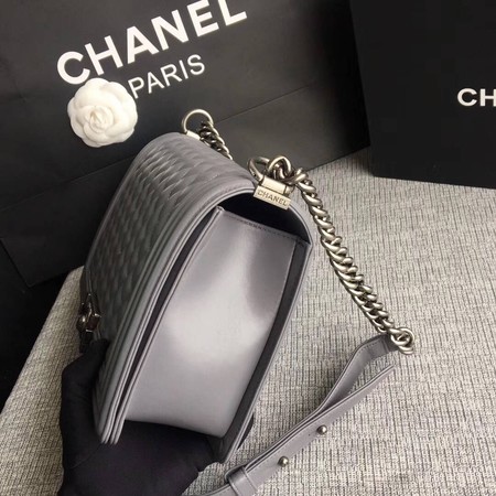 Boy Chanel Flap Bags Original Sheepskin Leather A67088 Grey