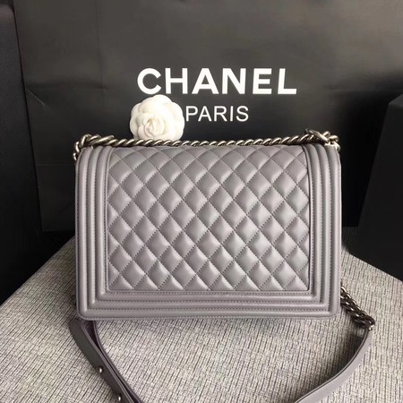 Boy Chanel Flap Bags Original Sheepskin Leather A67088 Grey