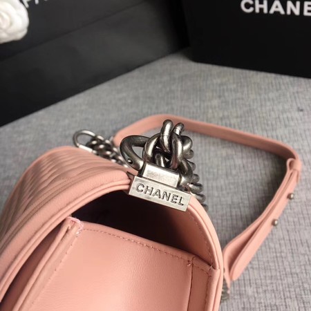 Boy Chanel Flap Bags Original Sheepskin Leather A67088 Pink