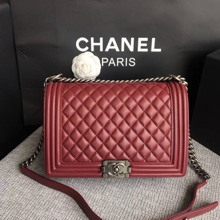 Boy Chanel Flap Bags Original Sheepskin Leather A67088 Wine