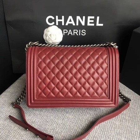 Boy Chanel Flap Bags Original Sheepskin Leather A67088 Wine