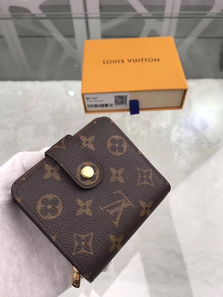 Louis Vuitton M61667 Monogram Canvas Zipped Compact Wallet