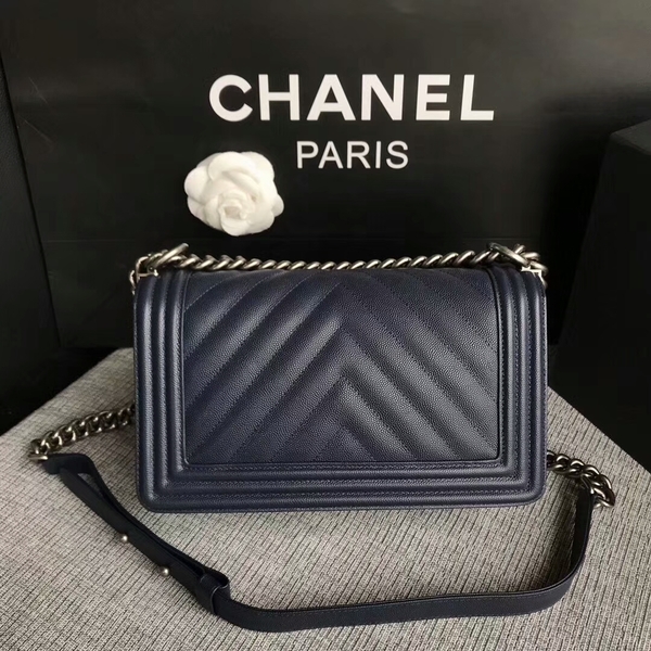 Boy Chanel Original Chevron Leather 67086 Blue