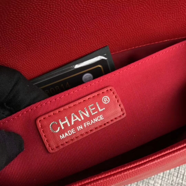 Boy Chanel Original Chevron Leather 67086 Red