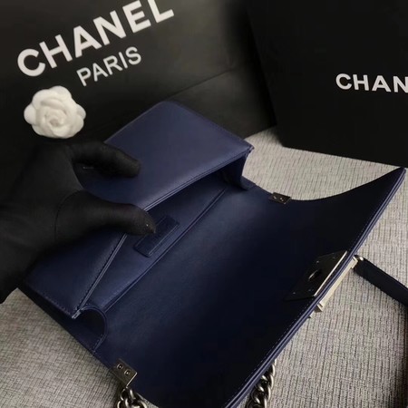 Boy Chanel Flap Bag Original Chevron Leather A67086V Blue