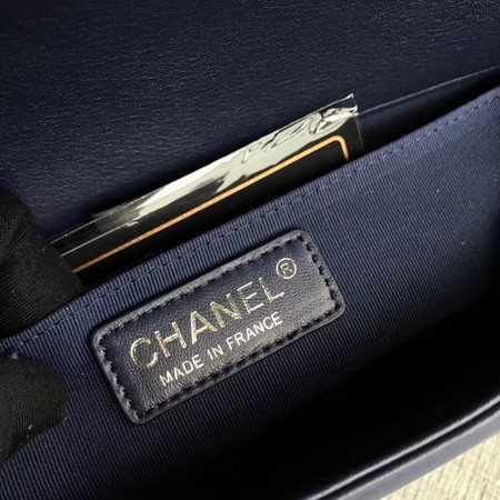 Boy Chanel Flap Bag Original Chevron Leather A67086V Blue