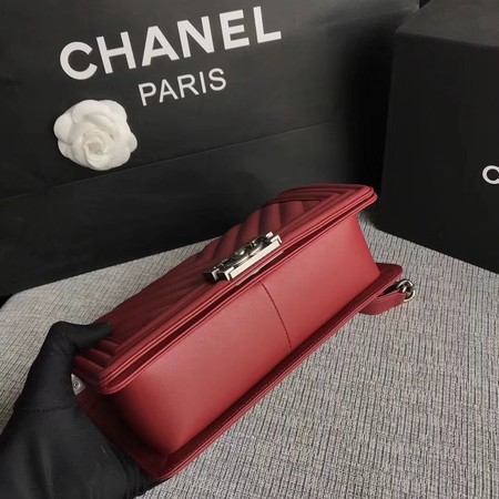 Boy Chanel Flap Bag Original Chevron Leather A67086V Red