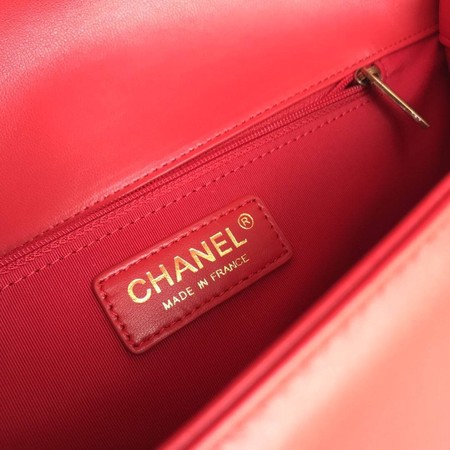 Boy Chanel Flap Shoulder Bag Red Original Sheepskin Leather A67087 Gold