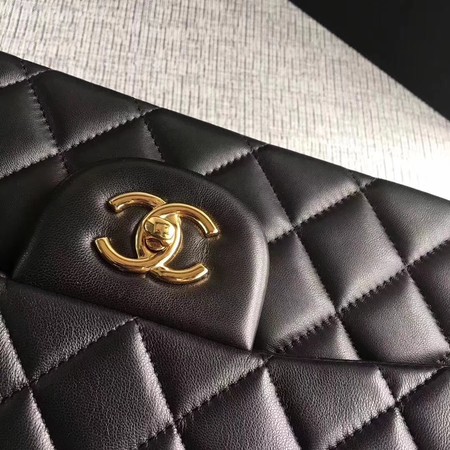 Chanel Maxi Quilted Classic Flap Bag Black Sheepskin Leather A58601 Gold