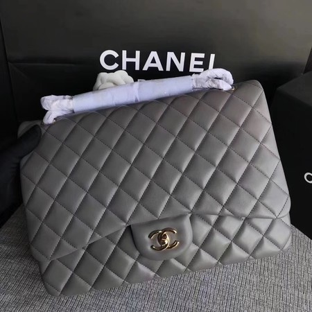 Chanel Maxi Quilted Classic Flap Bag Grey Sheepskin Leather A58601 Gold