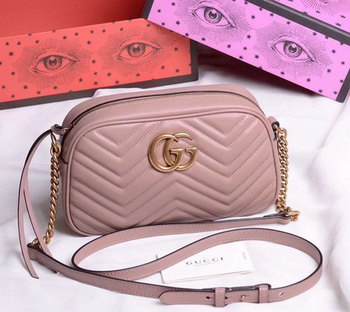 Gucci GG Marmont Small Shoulder Bag 447632 Deep Pink