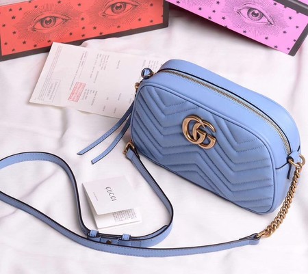 Gucci GG Marmont Small Shoulder Bag 447632 SkyBlue