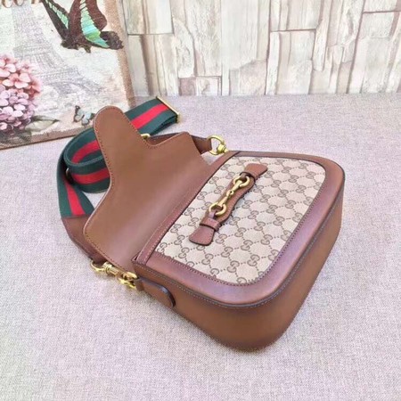 Gucci GG Lady Web Hand-Stained Leather Shoulder Bag 380573 Brown