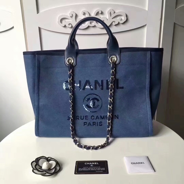 Chanel Medium Original Canvas Leather Tote Shopping Bag 66941B