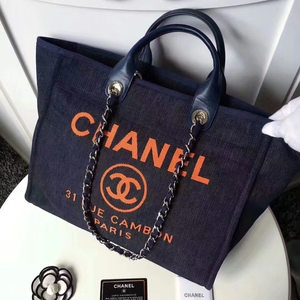 Chanel Medium Original Canvas Leather Tote Shopping Bag 66941F