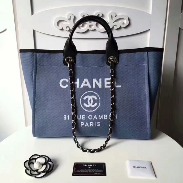 Chanel Medium Original Canvas Leather Tote Shopping Bag 66941H