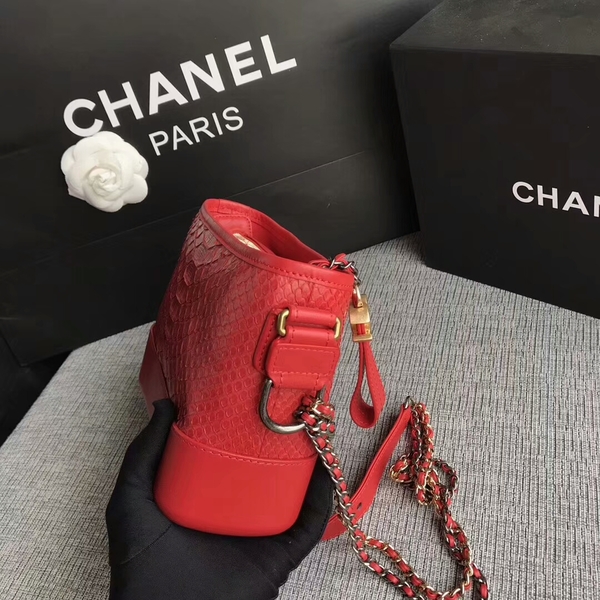 Chanel Gabrielle Mini Shoulder Bag Original Python Leather 8122A Red