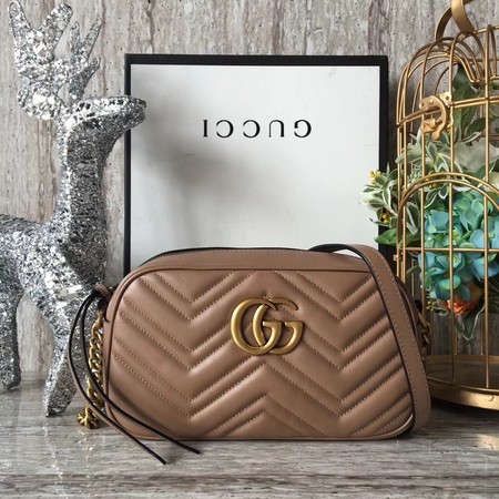 Gucci GG Marmont Small Matelasse Shoulder Bag 447632 Apricot