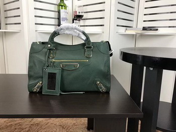 Balenciaga Giant City Gold Studs Handbag B084334 Green