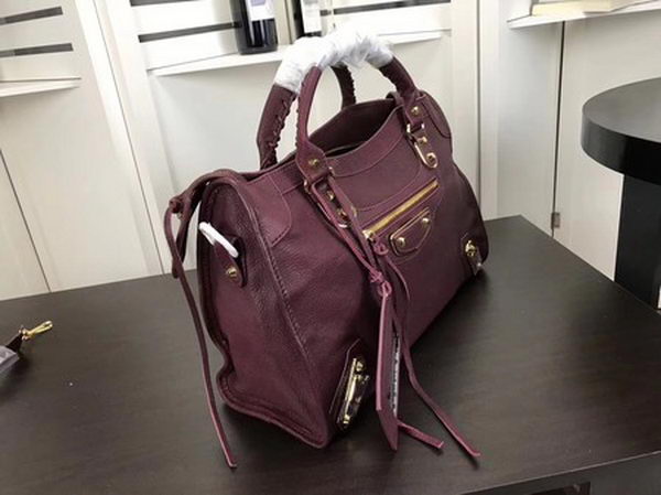 Balenciaga Giant City Gold Studs Handbag B084334 Wine