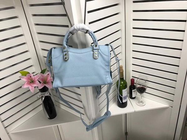 Balenciaga Giant City Gold Studs Handbag B084335 Light Blue