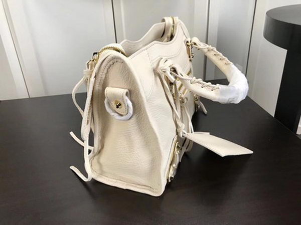 Balenciaga Giant City Gold Studs Handbag B084335 OffWhite