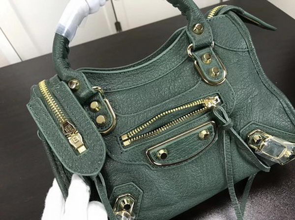 Balenciaga Giant City Gold Studs Handbag B084336 Green