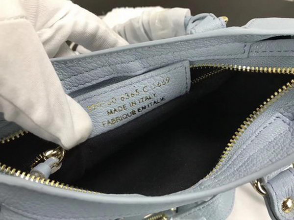 Balenciaga Giant City Gold Studs Handbag B084336 Light Blue