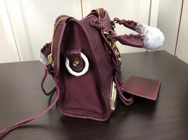 Balenciaga Giant City Gold Studs Handbag B084336 Wine