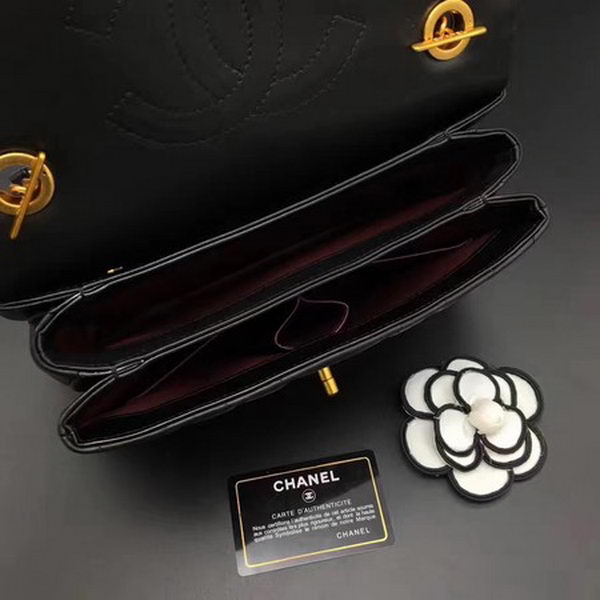 Chanel Classic Top Handle Bag Chevron Sheepskin Leather CHA2371 Black