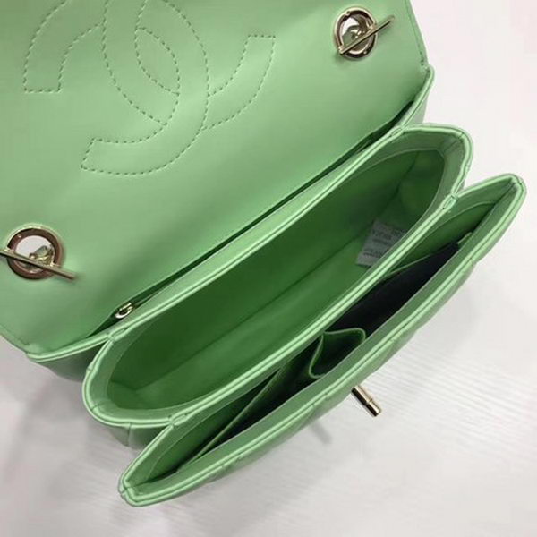 Chanel Classic Top Handle Bag Sheepskin Leather CHA2371 Green