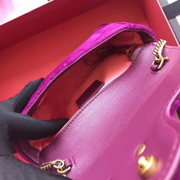 Gucci GG Marmont Velvet Super Mini Bag 476433 Purple